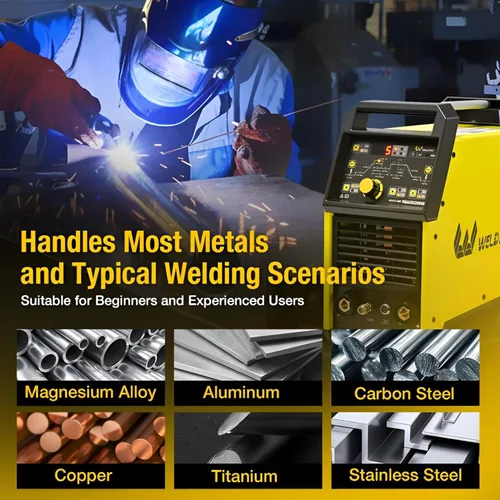 Vista 6 de Weldpro TIG Soldador AC/DC 200A con pulso, soldador TIG de aluminio 110V/220V con antorcha TIG AC TIG/DC TIG/AC PULSE TIG/DC PULSE TIG/Stick Máquina