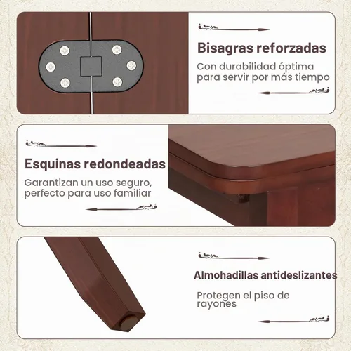 Vista 7 de GOFLAME Mesa de comedor extensible para 4, mesa de cocina plegable con compartimento de almacenamiento y patas de madera de goma, mesa de comedor
