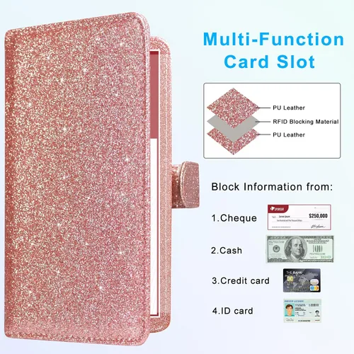 Vista 3 de ACdream Checkbook Cover, Leather RFID Blocking Check Book Wallet