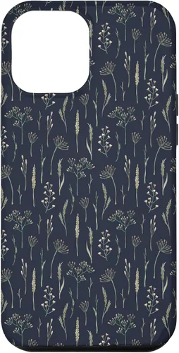 Vista 26 de Funda neutra Boho Dry Wildflower Meadow Botanical (azul marino) para iPhone 16