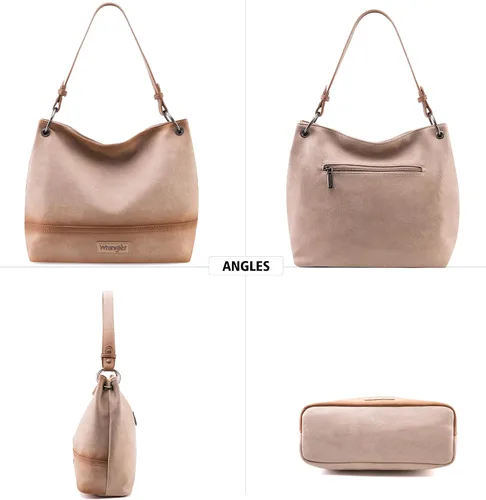 Vista 5 de Wrangler Hobo Bags for Women Vegan Leather Top Handle Shoulder Purses and Handbags