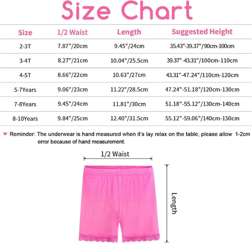 Vista 3 de BOOPH Ropa interior corta de encaje para niñas, ropa interior para jugar o ropa