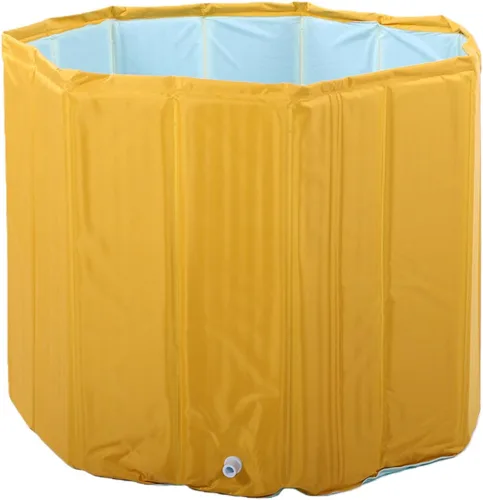 Vista 5 de Mingzhe Inflatable Bathtub for Adult, 31.50x25.59in Foldable PVC Soaking Yellow