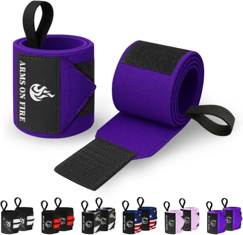 Vista 15 de TECEUM Weightlifting 18" & 12" Wrist Wraps with Thumb Loop – Heavy Duty Wrist Workout Braces for Men and Women – Ideal for Powerlifting, Strength