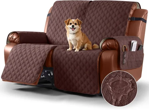 Vista 31 de Ruaozz Funda impermeable para sofá reclinable, lavable, funda antideslizante de 1 pieza, protector de muebles con correas elásticas, bolsillo