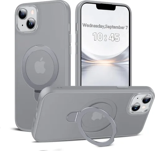 Vista 9 de LeYi Funda para iPhone 11 para MagSafe con soporte magnético, color negro
