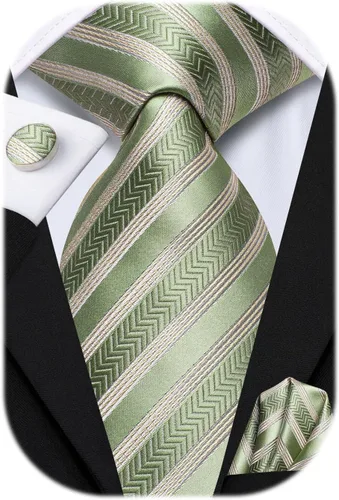 Vista 272 de Hi-Tie Corbatas de seda para hombre, diseño de cachemira a rayas, con bolsillo, gemelos cuadrados, conjunto formal de negocios