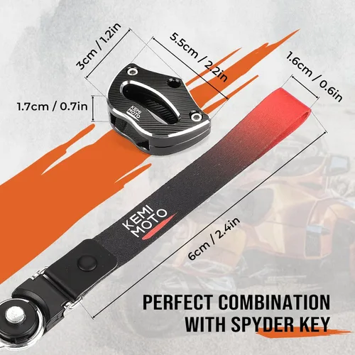 Vista 2 de KEMIMOTO - Porta llaves compatible con llave Can-Am Spyder, para accesorios Spyder, cubierta de llaves de aluminio para 2014-2023 RS RTS RT ST STS