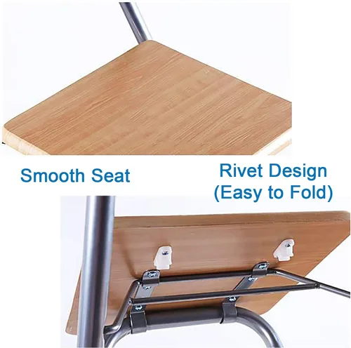 Vista 4 de Taburete plegable para el hogar, silla de bar de 27/29 pulgadas, taburete alto con respaldos, silla de pub de madera, taburete de metal
