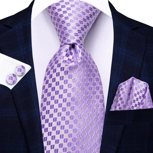 Vista 204 de Hi-Tie Corbatas de seda para hombre, diseño de cachemira a rayas, con bolsillo, gemelos cuadrados, conjunto formal de negocios
