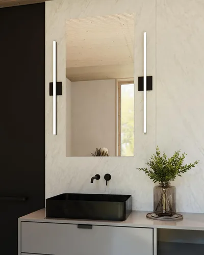 Vista 4 de Sonneman Modern Lighting 2769.25 Stix - Lámpara LED lineal para tocador de pared o techo para baño o dormitorio, se instala horizontal o vertical