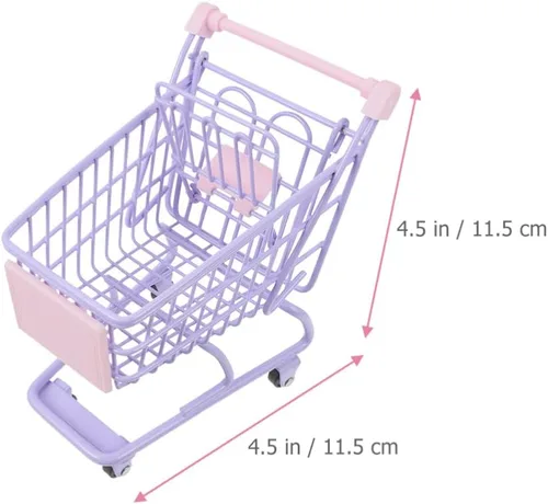 Vista 5 de Toddmomy 1 mini carrito de supermercado, mini carrito de compras de metal, carrito de compras de supermercado, carrito de compras, soporte