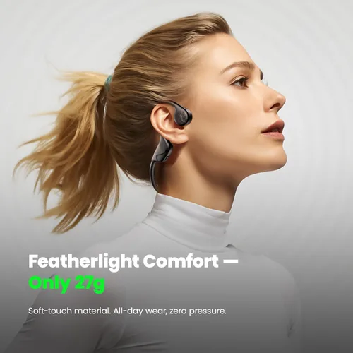 Vista 6 de Auriculares de conducción ósea,Auriculares Bluetooth V6.0 con micrófono,Auriculares de conducción ósea
