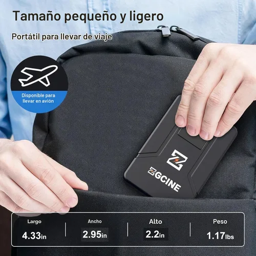 Vista 6 de ZGCINE V Mount Battery V99 Pro Airline-Safe 1.5H Carga completa con PD100W