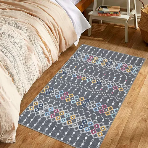 Vista 6 de FairOnly Tapete marroquí bohemio de 2 x 3 pulgadas, lavable, antideslizante, pequeño, para baño, cocina, dormitorio, entrada