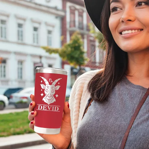 Vista 3 de Vaso personalizado con nombre, vaso de 12 constelaciones, vasos de café personalizados con tapa y pajita, taza de café de viaje de 20 onzas, regalo