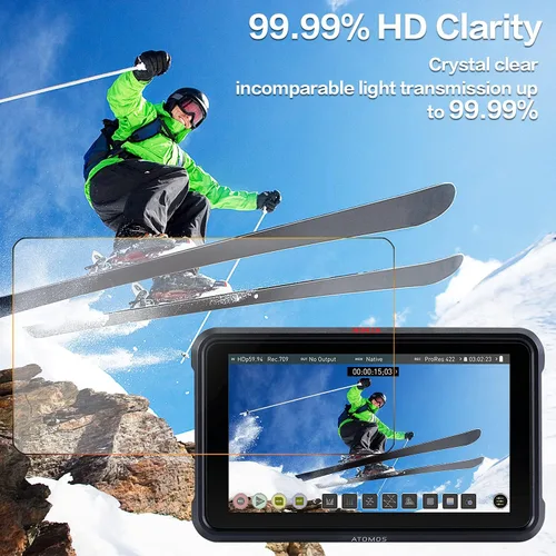 Vista 6 de Protector de pantalla compatible con Atomos Ninja V/Shinobi monitor de grabación HDMI 4K de 5 pulgadas, protector de pantalla de vidrio templado