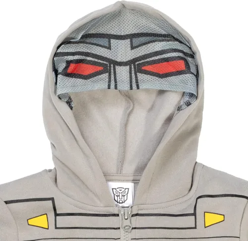 Vista 3 de Transformers Megatron Bumblebee - Sudadera con capucha de forro polar con cremallera para niños pequeños y grandes