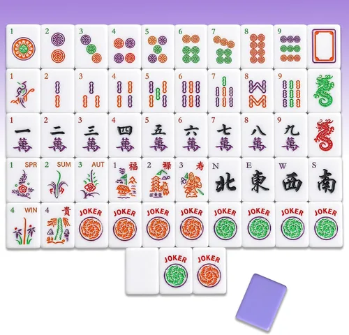 Vista 16 de Juego de 166 azulejos Mahjong, 1.2 pulgadas, negro