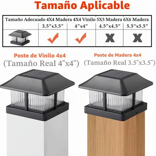 Vista 2 de Dynaming - Luces solares con tapa de llama para postes, luces solares para postes de cerca, linternas LED de llama parpadeante impermeables