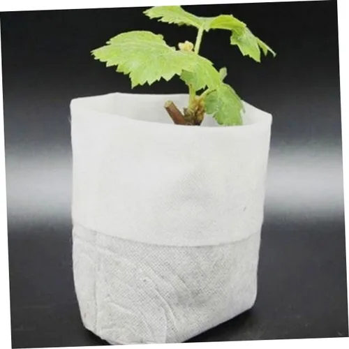 Vista 7 de 200Pcs Biodegradable Non-Woven Plant Grow Bags, Breathable Nursery Pots