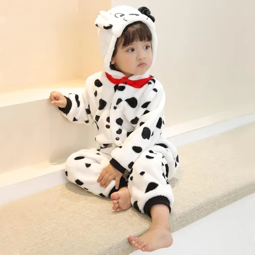 Vista 9 de TONWHAR Disfraz unisex para bebé, pijama de perro de dibujos animados, traje de dinosaurio para niños pequeños