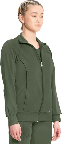 Vista 33 de Infinity by Cherokee 2391A - Chaquetas médicas con cremallera frontal para mujer, tela elástica en 4 direcciones