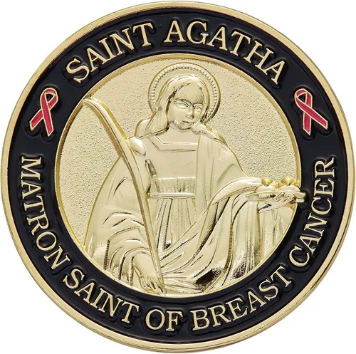 Vista 2 de Hero's Valor St. Agatha, Santa Matrona del Cáncer de Mama, Moneda de Desafío de Oración, 1-Pack (Una Moneda)