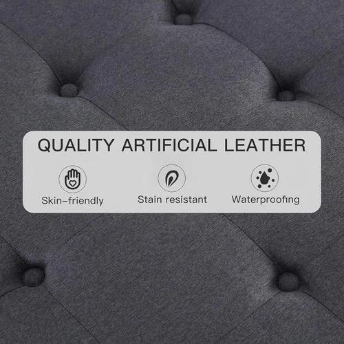 Vista 6 de HUIMO Otomana cuadrada con almacenamiento, mesa de café otomana grande para sala de estar (Gris oscuro)