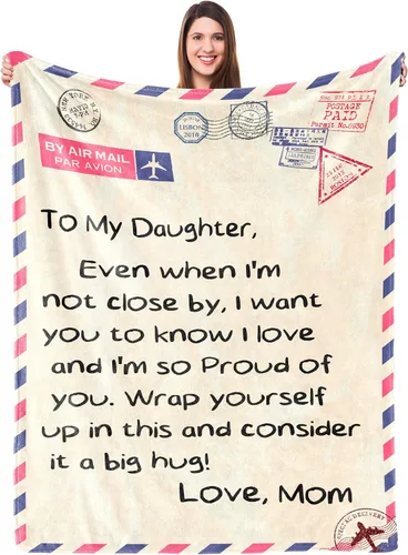 Vista 19 de UFOORO Manta para hija, manta de forro polar suave con diseño de oso abrazo de oso, regalo sincero de padre a hija, el mejor regalo para hijas