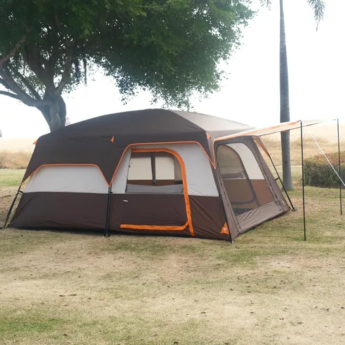 Vista 4 de KTT Extra Large Tent 6-12-14 Person,Family Cabin Tents,2 Rooms,3 Doors and 3 Windows with Mesh,Straight Wall,Waterproof,Double Layer,Big Tent for