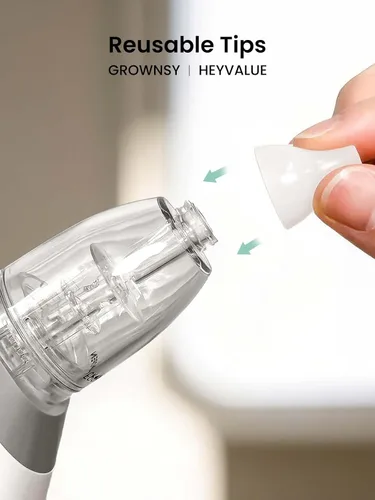 Vista 6 de GROWNSY Cámara de succión más grande oficial mejorada y 3 puntas de silicona para aspirador nasal GROWNSY Kit de reemplazo de chupete de nariz