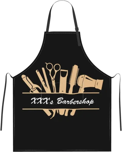 Vista 12 de Delantal de peluquería personalizado para hombres y mujeres, delantal de peluquería personalizado con bolsillos, delantal personalizado