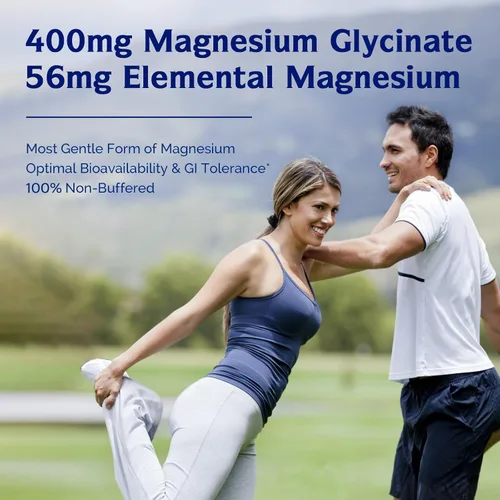 Vista 3 de Innate Vitality Glicinato de magnesio 400 mg, suplemento de magnesio no tamponado y de alta absorción para dormir, relajación, salud cardíaca y ósea