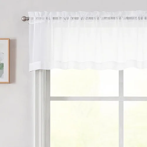 Vista 172 de 2 paneles de cortinas traslúcidas blancas para dormitorio, sala de estar, 96 pulgadas de largo, modernas, suaves, ligeras, con bolsillo para barra