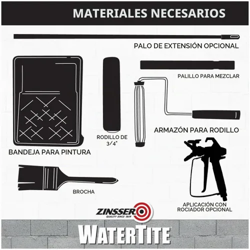 Vista 8 de Zinsser WaterTite LX Ultra White Pintura Impermeabilizante