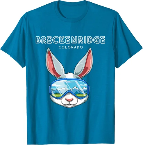 Vista 9 de Breckenridge Colorado USA - Camiseta de esquí y snowboard de conejo, Negro, S