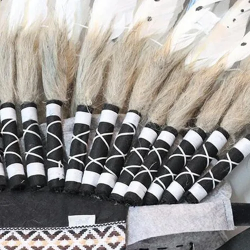 Vista 3 de Yiju Chief Indian Hat - Disfraz de tocado de plumas para disfraz de Halloween