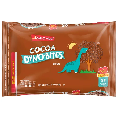 Vista 9 de Malt-O-Meal Cocoa Dyno Bites® sin gluten para niños, cereal para el desayuno tamaño familiar en bolsa a granel, 25 onzas - 1 unidad (paquete de 2)