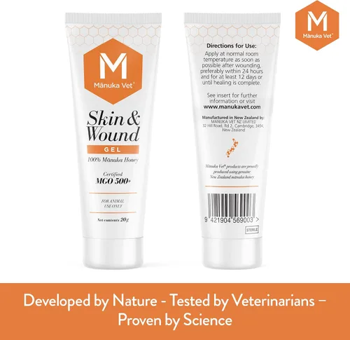 Vista 8 de Manuka Gel veterinario para piel y heridas, 500+ MGO miel de manuka de grado médico, tratamiento de curación rápida y reparación de la piel