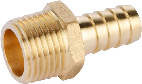 Vista 3 de U.S. Solid Accesorio de Manguera de Latón, Adaptador, Accesorios de Tubería Macho de Púa de 1/2" x 1/2" NPT