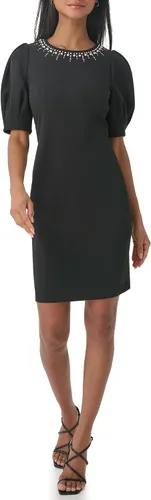 Vista 2 de Karl Lagerfeld Paris Vestido de manga abombada adornado para mujer