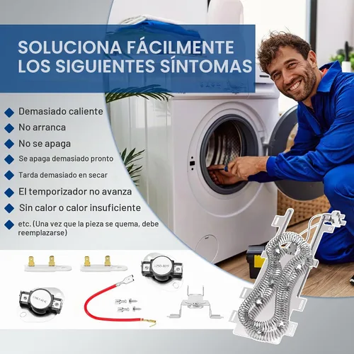 Vista 8 de wp8544771 8544771 para Whirlpool Duet Dryer Kit de elementos calefactores con 8544771 PS11746337 AP6013115 para Maytag Bravos xl Elemento