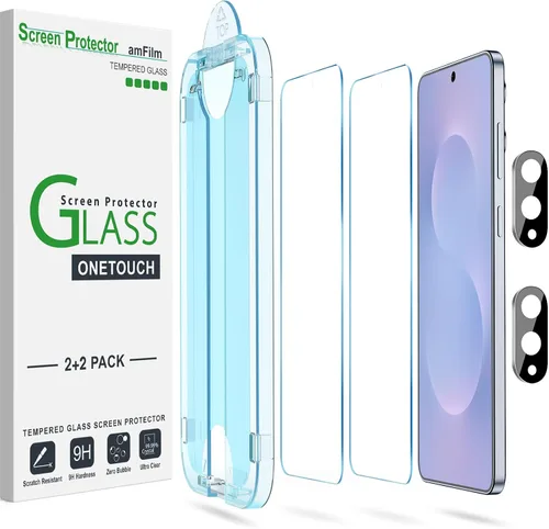 Vista 20 de amFilm OneTouch - Protector de pantalla para Samsung Galaxy S22 5G de 6.1 pulgadas, dureza 9H con protector de lente de cámara, más fácil
