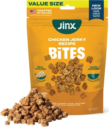 Vista 11 de Jinx Chicken Bites Jerky - Golosinas para perros, suaves y masticables, golosinas jerky totalmente naturales para perros con pollo sin jaula