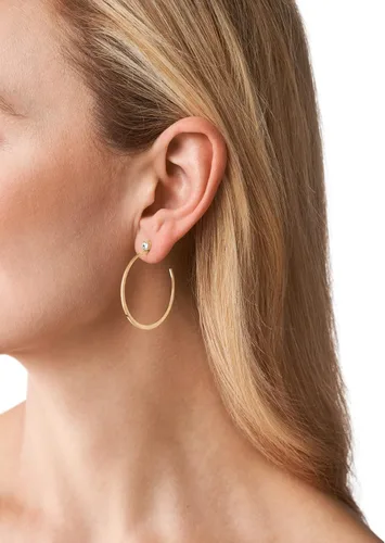 Vista 3 de Michael Kors - Arracadas de plata y oro rosa para mujer