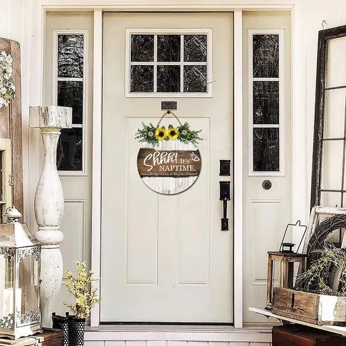 Vista 2 de Letreros para puerta con texto en inglés "Shhh It's Nap Time Please Do Not Knock or Ring the Door