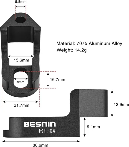 Vista 2 de BESNIN Adaptador de freno C instalación de freno C Extensiones en zona de soporte medio Extensores de freno C Adecuado para bicicletas plegables