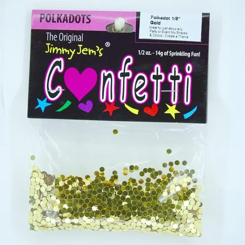 Vista 2 de Círculo de confeti 1/8" dorado - paquete al por menor #9926 QS0 Oro
