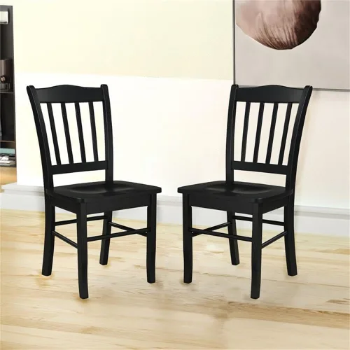 Vista 2 de Boraam Shaker - Juego de 2 sillas auxiliares para comedor, acabado negro